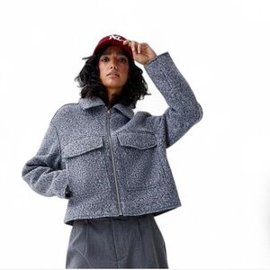 Twik Heather Gray Boucle Knit Jacket
